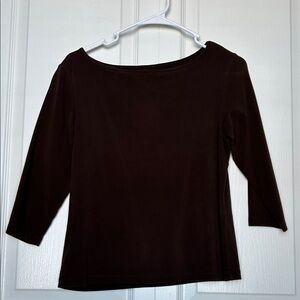 Talbots Dark Brown Long Sleeve Top